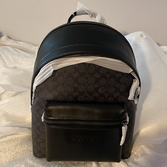 Coach Signature Charter Backpack, Charcoal - Picture 2 of 16